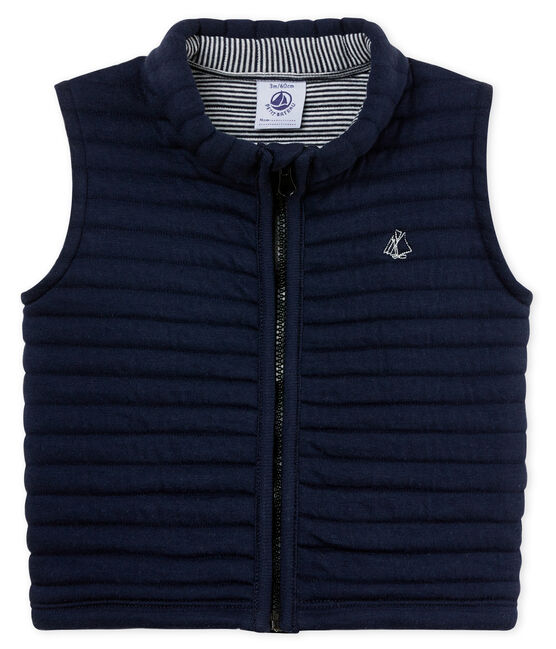 Baby boys' jacket in quilted tube knit SMOKING blue