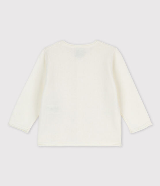 Baby Girls' Cotton and Linen Blend Knit Cardigan MARSHMALLOW white