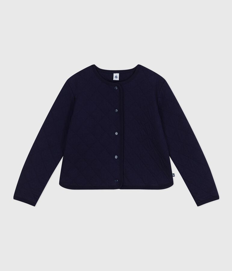 Women's plain cotton cardigan SOIR blue