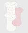 Pack of short-sleeved floral-print cotton bodies for babies variante 1