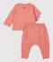 Babies' Organic Plain Tube Knit Clothing - 2-Piece Set PAPAYE pink