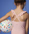 Girls' One-Piece Recycled Swimsuit GRETEL pink/MARSHMALLOW white