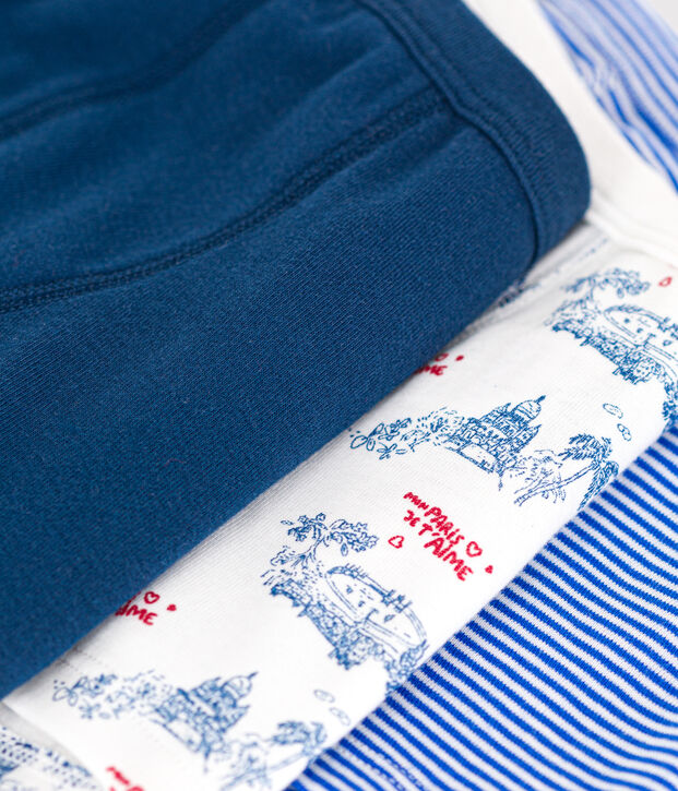 Children's Paris print cotton boxers with thin waistbands - 3-Pack multicolor