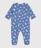 Babies' heart-print fleece pyjamas blue/white