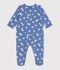 Babies' heart-print fleece pyjamas blue/white