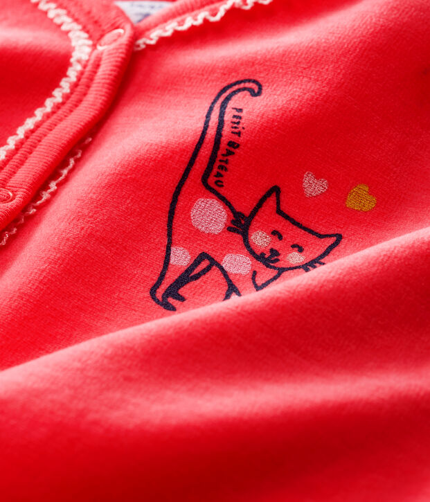 Baby Girls' Velour Sleepsuit red