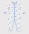 Babies' starry velour pyjamas MARSHMALLOW white/ALASKA blue