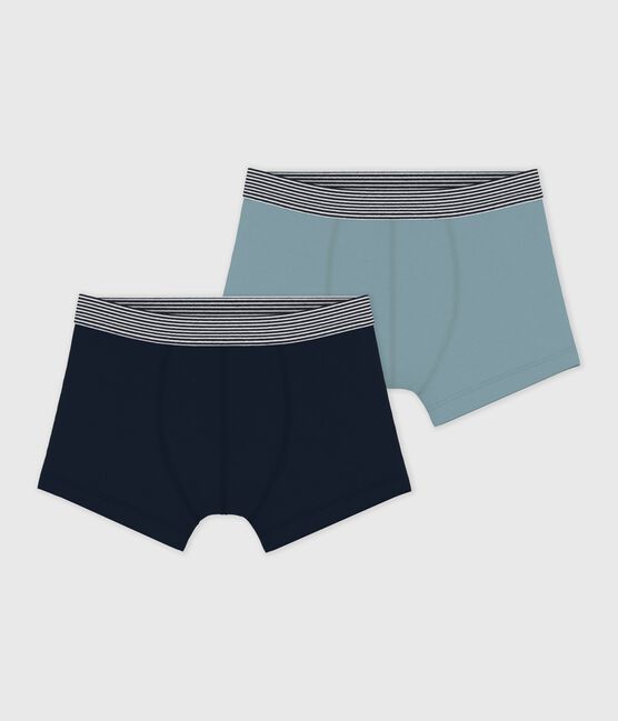 Pack of children's boxers in plain cotton and elastane variante 1