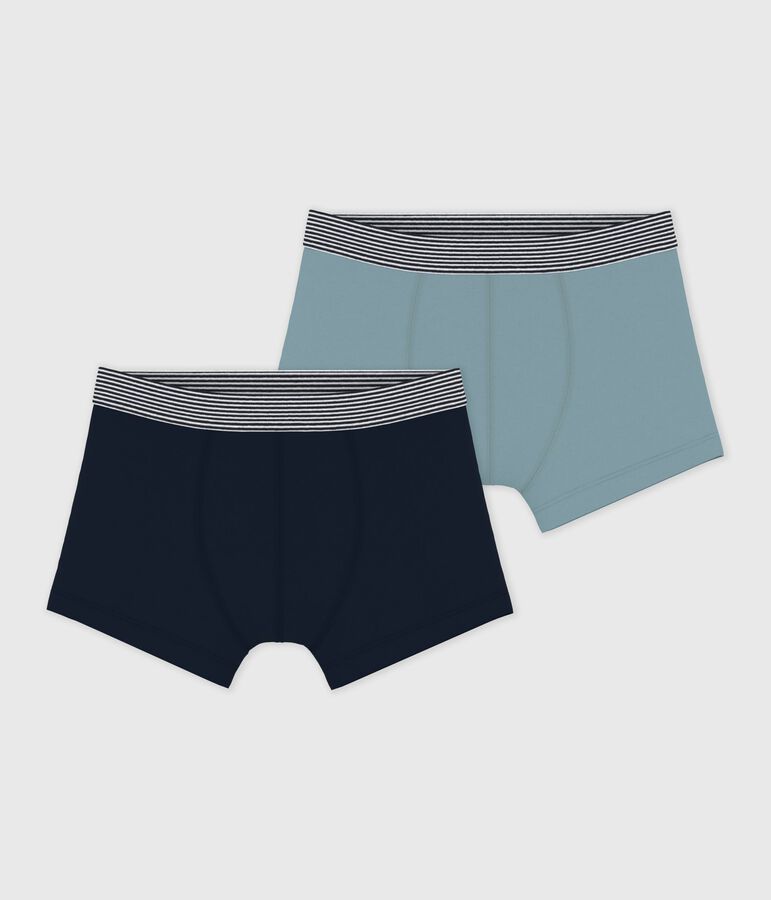 Pack of children's boxers in plain cotton and elastane multicolor