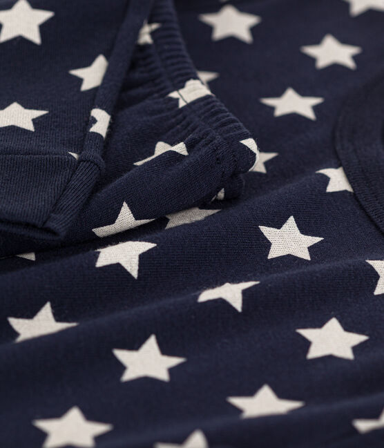 Children's Unisex Starry Snugfit Cotton Pyjamas SMOKING blue/MARSHMALLOW white