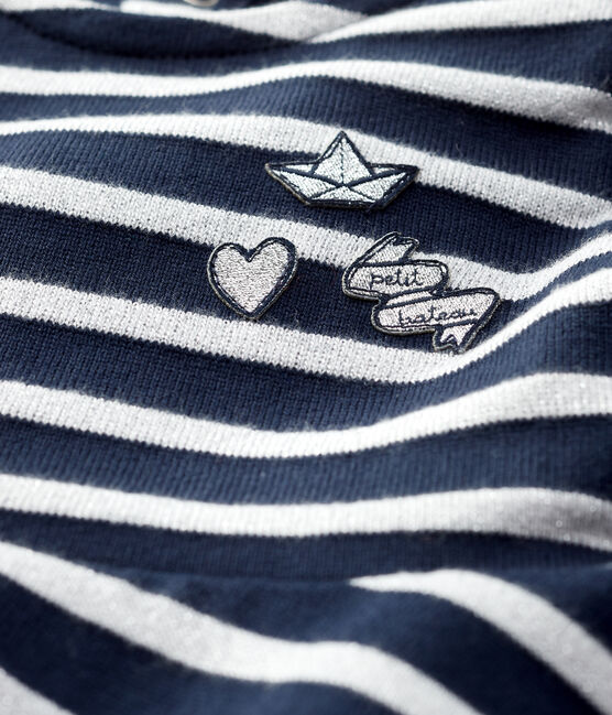 Babies' Fleece Dress SMOKING blue/MARSHMALLOW ARGENT BRILLANT
