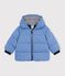 Babies' puffer jacket in plain polyester blue