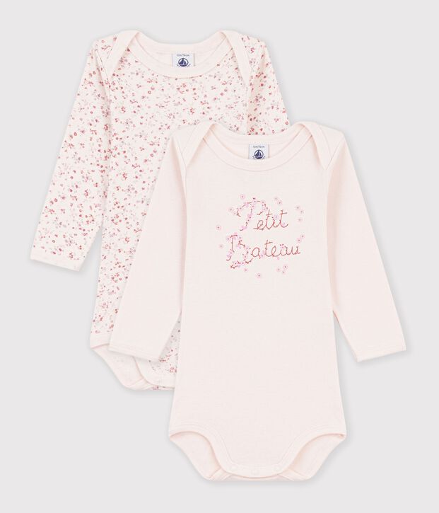 Lot de 2 bodies manches longues en coton. multicolor