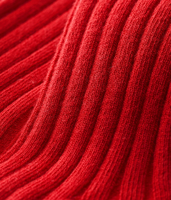 Baby girl's plain 5x3 rib tights TERKUIT red