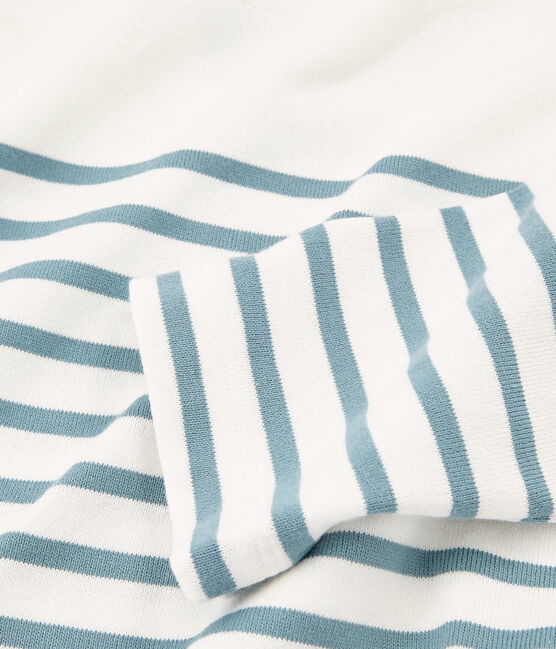 Women's twirling breton top MARSHMALLOW white/FONTAINE blue