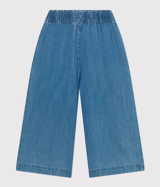 Girls' Light Denim Wide-Leg Trousers DENIM CLAIR blue