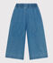 Girls' Light Denim Wide-Leg Trousers DENIM CLAIR blue