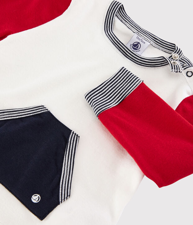 Baby boy's colourblock t-shirt white/red