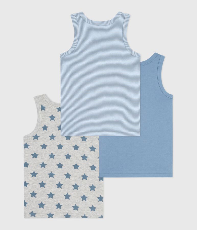 Pack of children's star-print cotton tank tops multicolor
