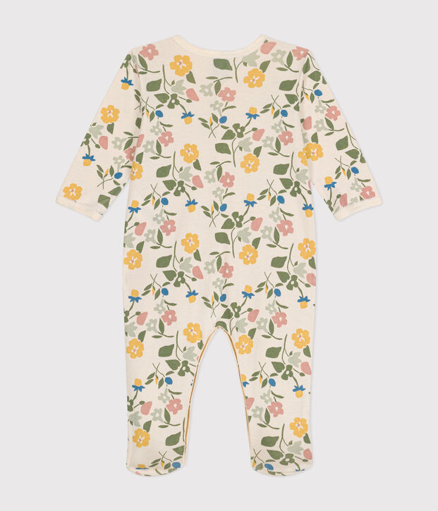 Babies' Floral Print Cotton Pyjamas Ecru/multicolor