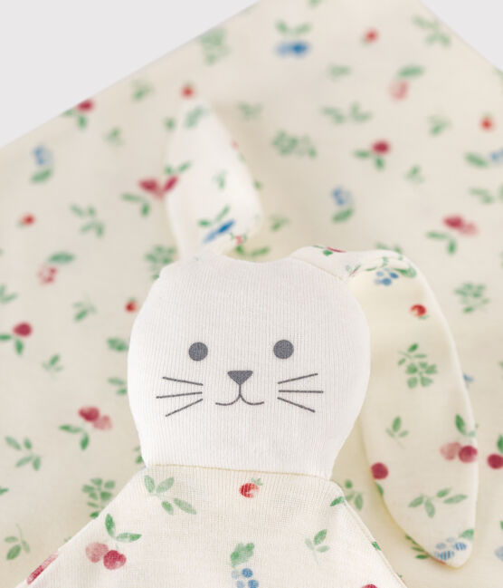 Babies' printed cotton comforter MARSHMALLOW white/MULTICO white