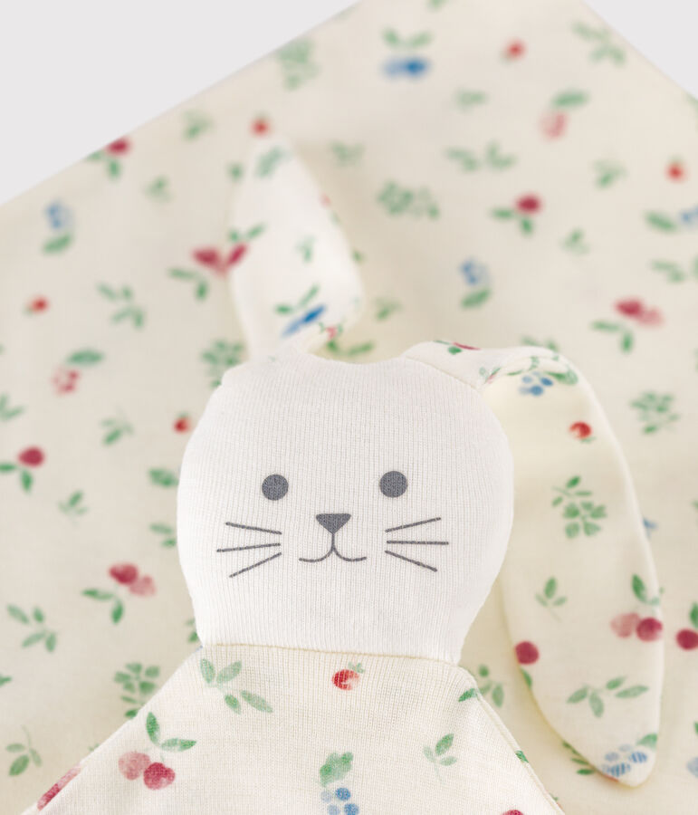 Babies' printed cotton comforter white/multicolor