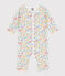 Babies' Printed Footless Cotton Sleepsuit MARSHMALLOW white/MULTICO white