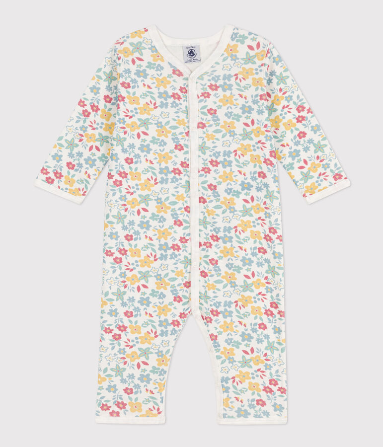 Babies' Printed Footless Cotton Sleepsuit white/multicolor