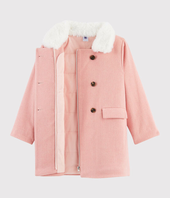 Girls' woollen coat ROSE pink
