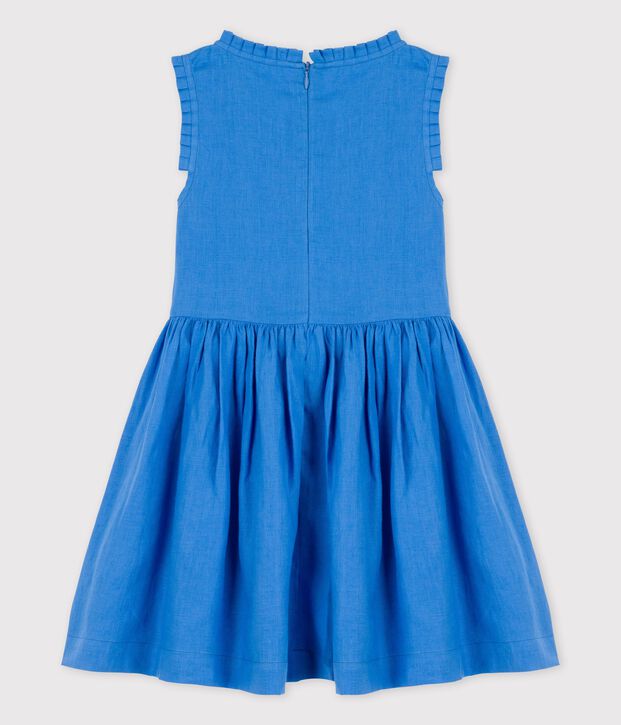 Girls' Sleeveless Linen Dress blue