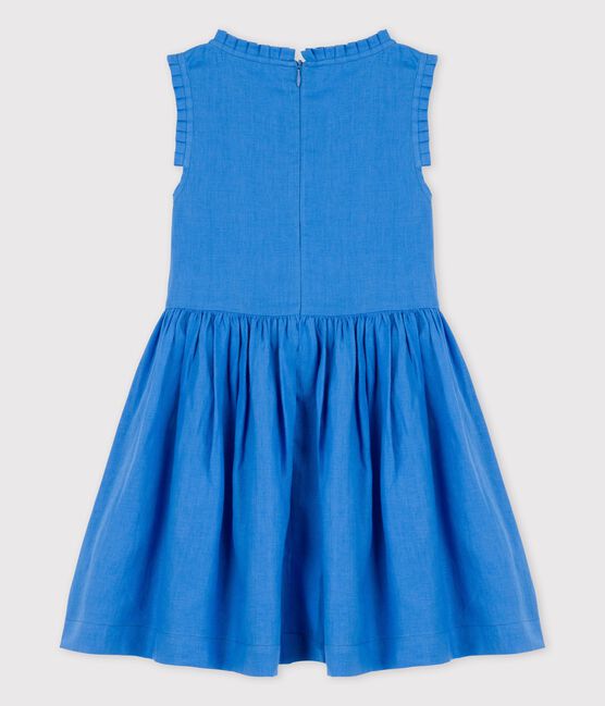 Girls' Sleeveless Linen Dress BRASIER blue