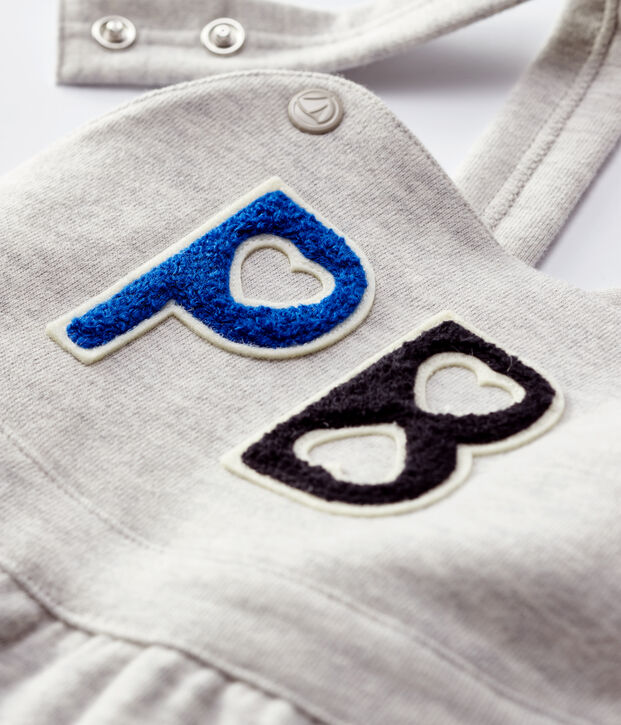 Babies' Fleece Dungarees grey