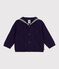 Babies' openwork cotton cardigan with a sailor collar SOIR blue