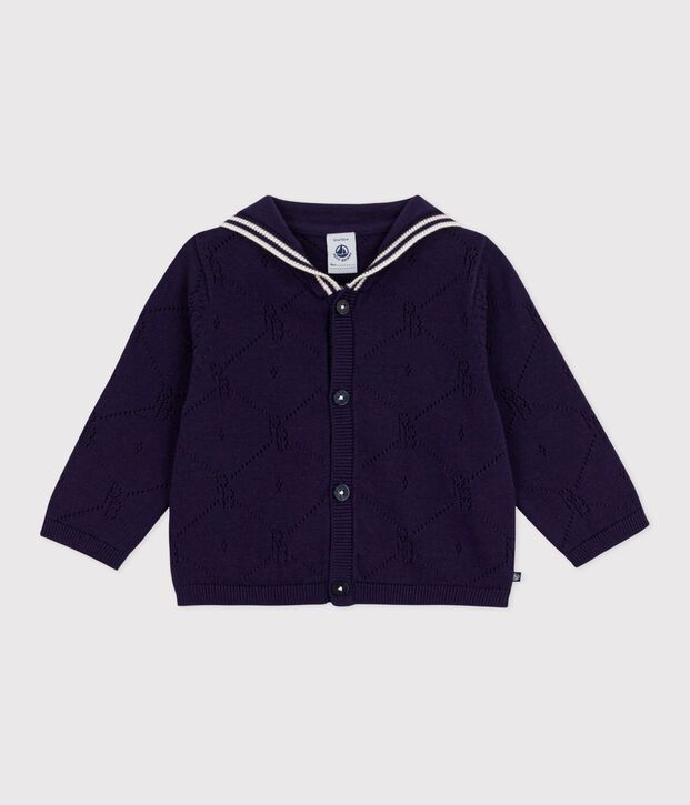 Babies' openwork cotton cardigan with a sailor collar SOIR