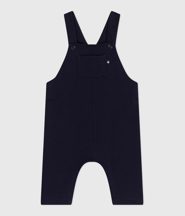 Babies' long-leg plain cotton dungarees SOIR