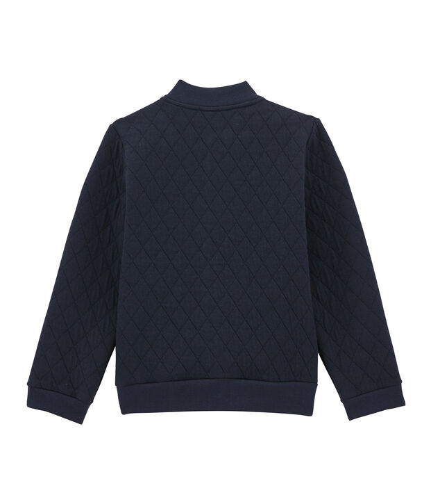 Quilted double knit cardigan blue