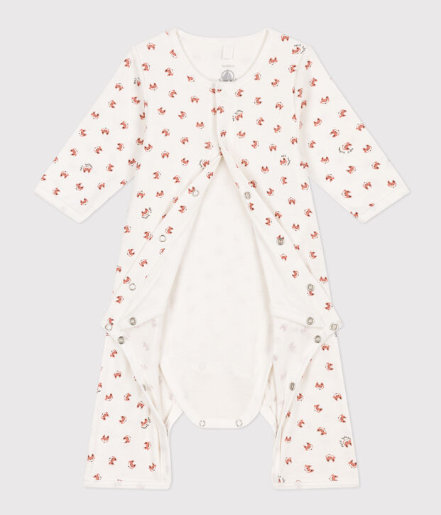 Babies' Footless Cotton Bodyjama white/multicolor