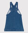 Girls' denim effect fleece dungaree dress BLEU DELAVE blue