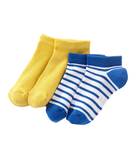 Set of 2 pairs of boy's ankle socks LOT white