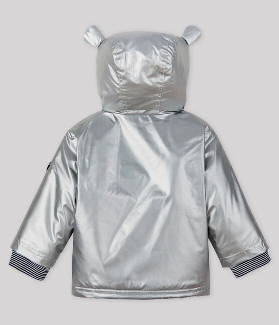 Unisex baby's warm waxed coat ARGENT grey