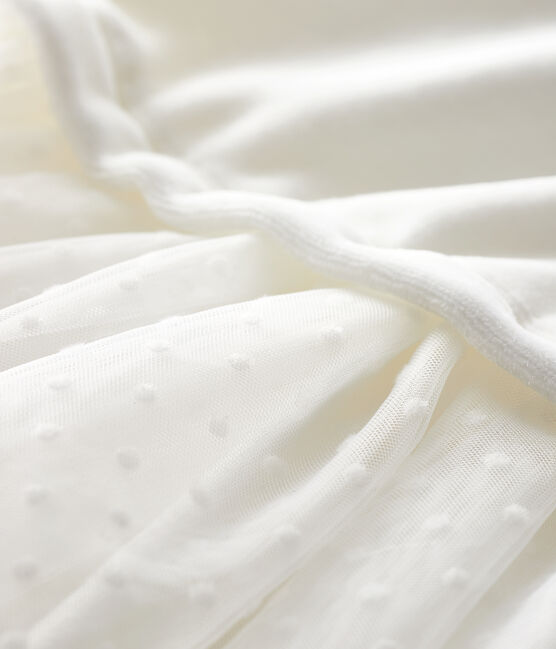 Baby girl's long-sleeved dress MARSHMALLOW white