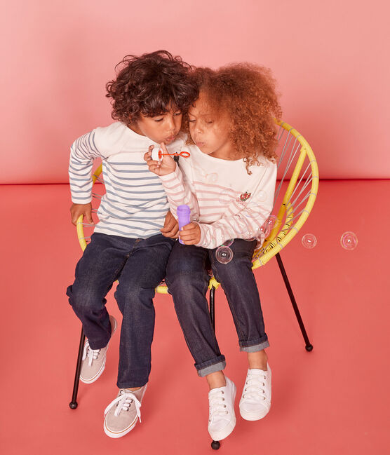 Boys' breton Top MARSHMALLOW white/FONTAINE blue