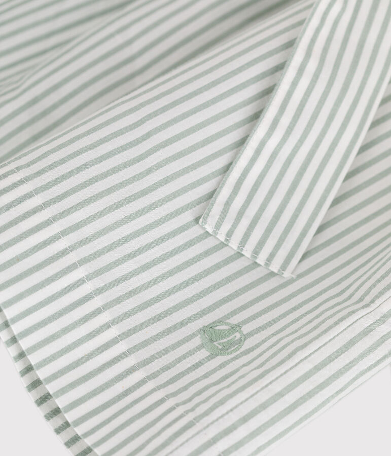 Children's stripy cotton skirt green/white