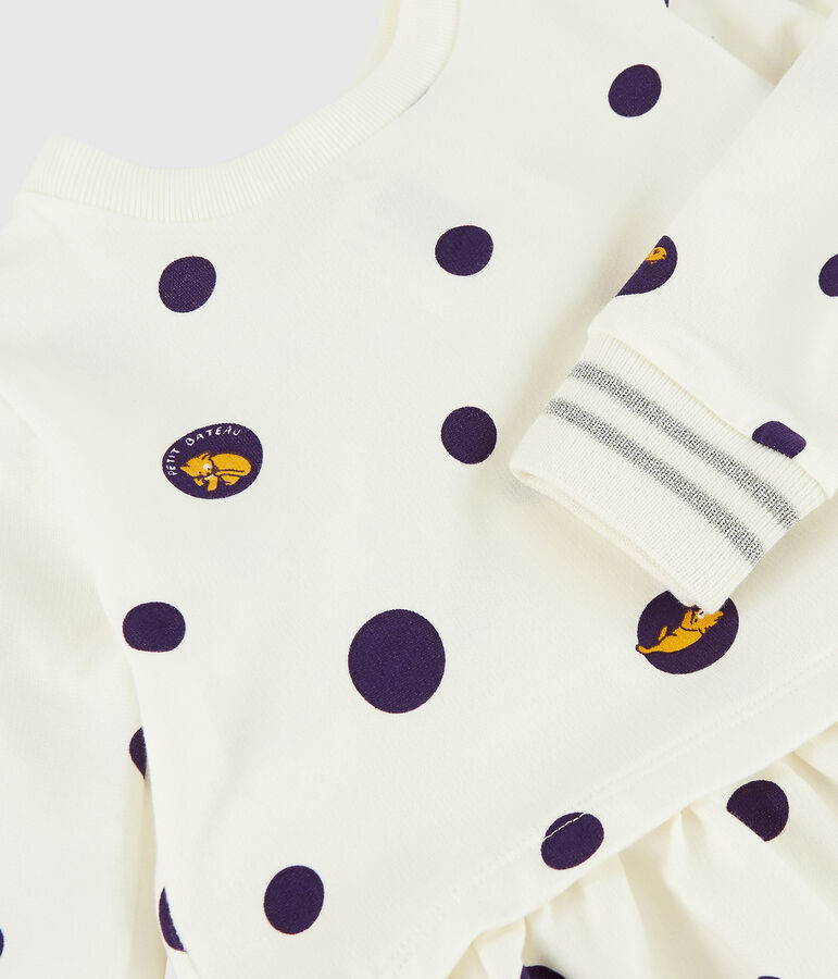 Baby girl's long-sleeved dress white/multicolor