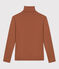 Women's Iconic Cotton Roll Neck T-Shirt CINA brown