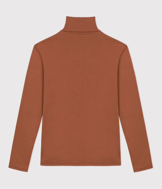 Women's Iconic Cotton Roll Neck T-Shirt CINA brown