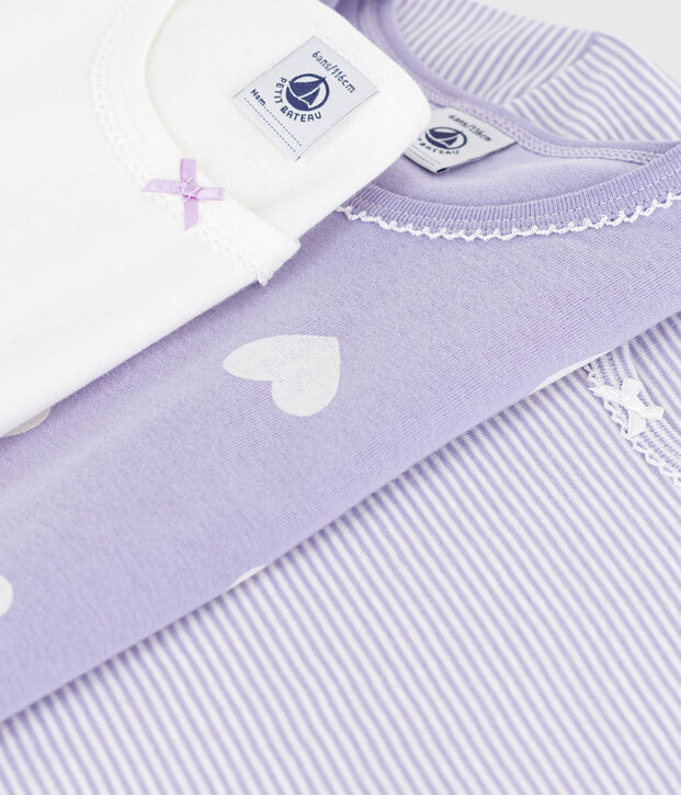 Pack of children's short-sleeved heart-print cotton T-shirts multicolor