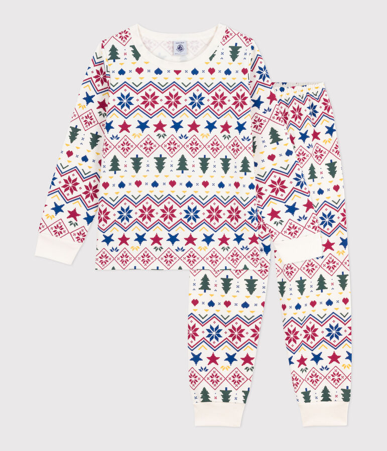 Children's Christmas pyjamas in printed fleece MILK /MULTICO