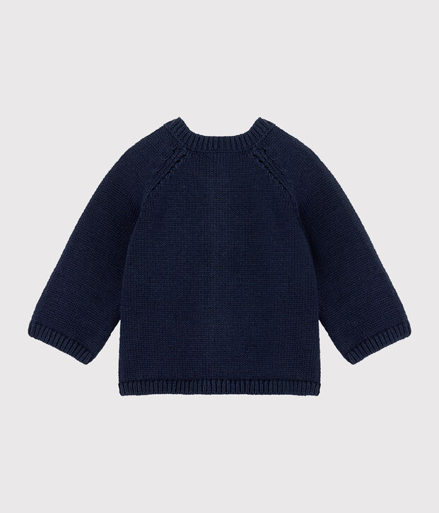 Baby Girls' Wool/Cotton Knit Cardigan blue/multicolor
