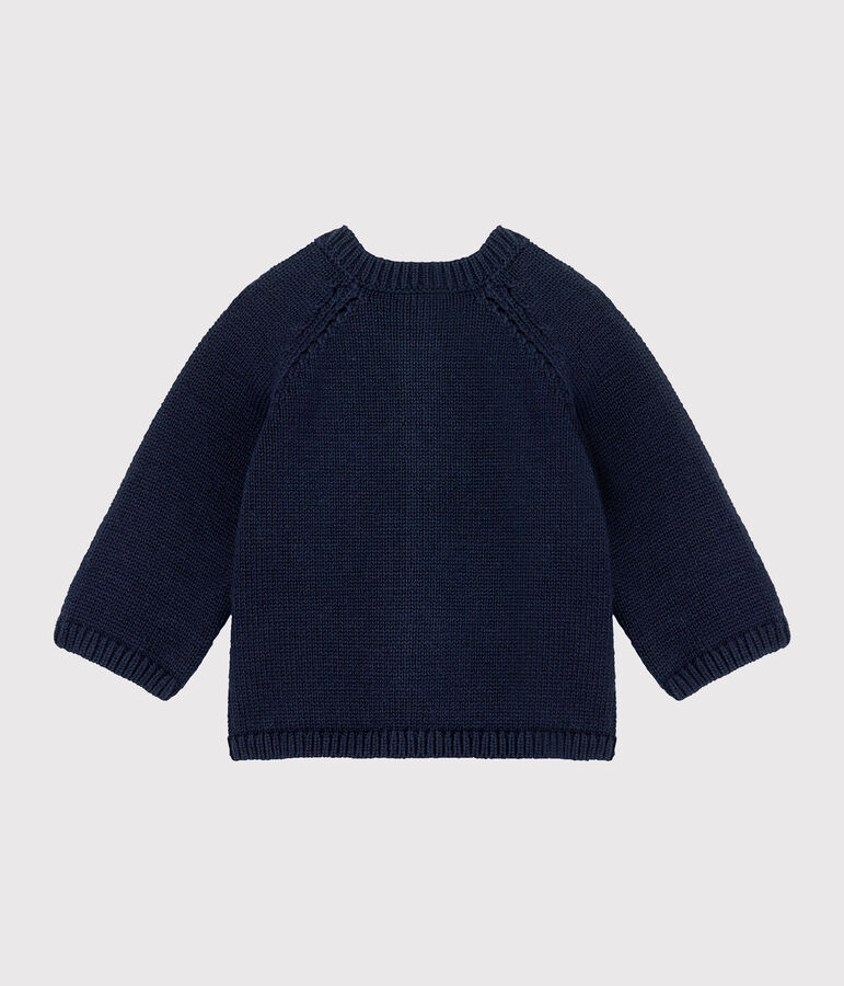 Baby Girls' Wool/Cotton Knit Cardigan blue/multicolor